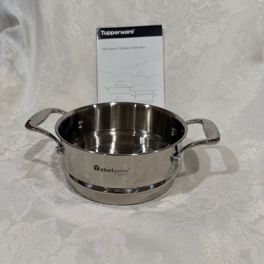 NEW in Box Tupperware Chef Series Stainless Steel Double Boiler Cookware